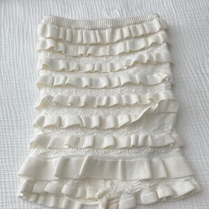 Edikted Cream Ruffle Bodysuit